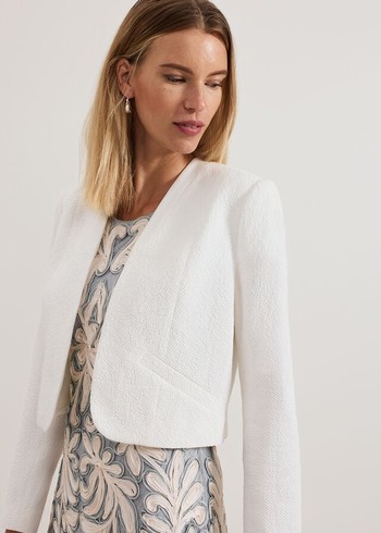 Phase Eight Olivia Jackets White Canada | PFAIXN-739